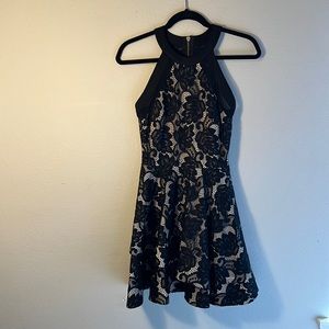 Black Lace Dress with 2 layered skirt that flows beautifully.